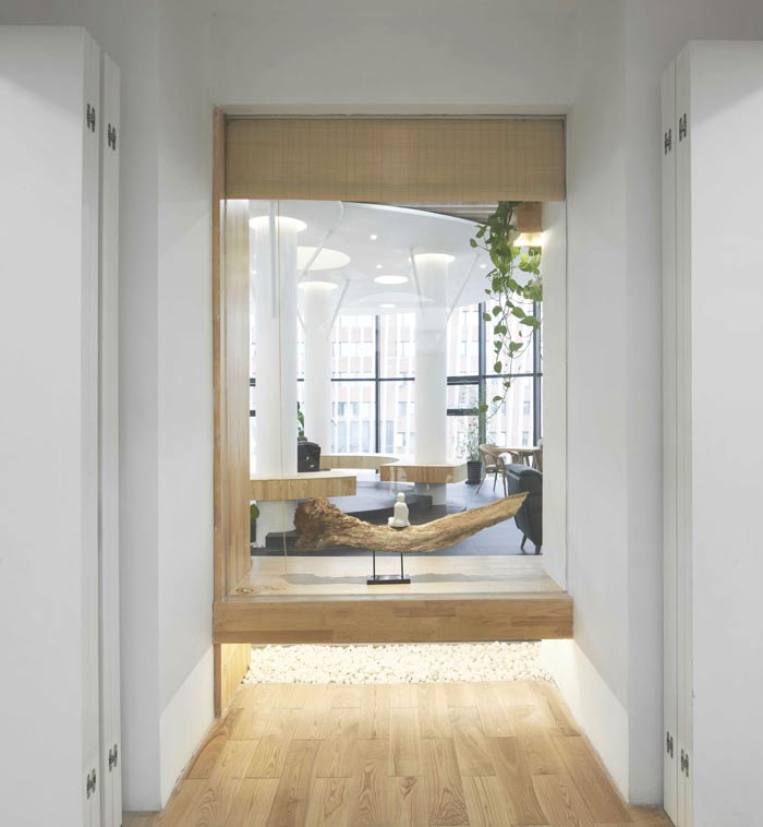 融資租賃公司辦公室中庭圓裝修設計效果圖