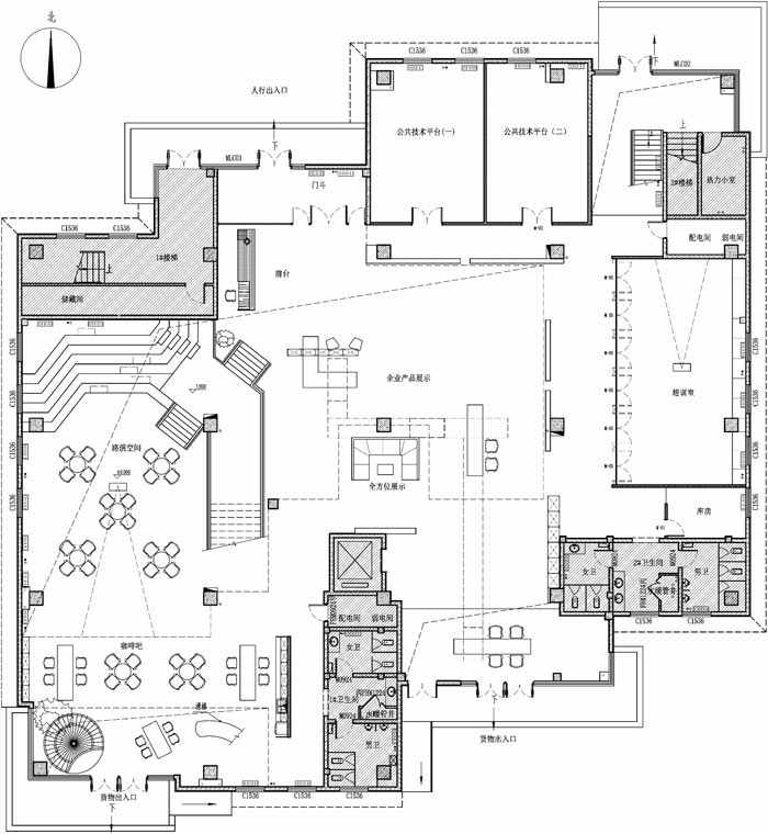 創(chuàng)客孵化中心辦公樓一樓設(shè)計(jì)平面圖