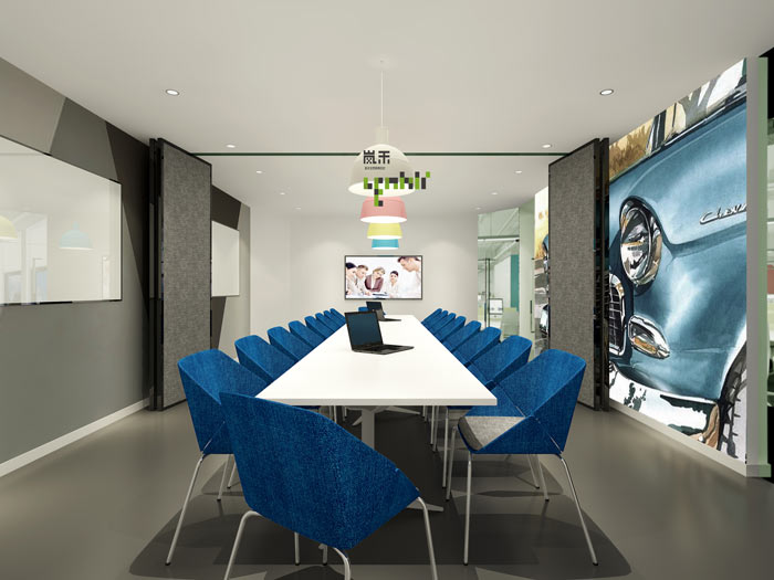 汽車超人公司辦公室19樓小會(huì)議室裝修設(shè)計(jì)效果圖
