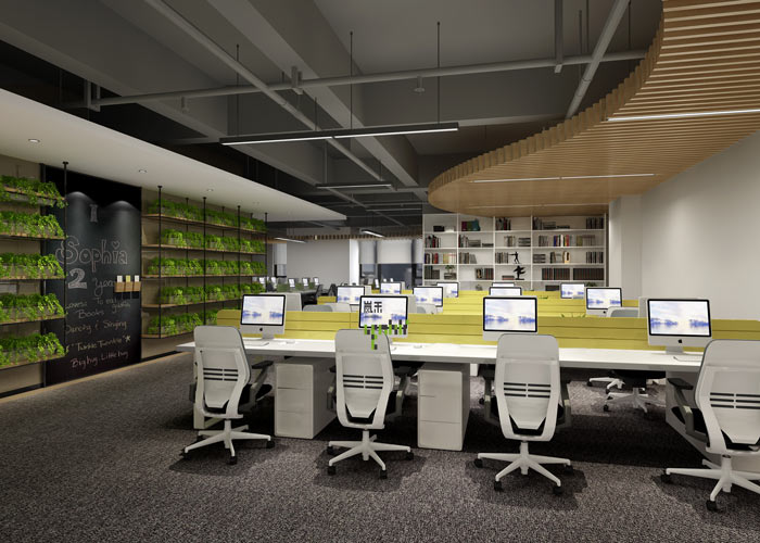 騰訊大浙網辦公室辦公區(qū)域裝修設計案例效果圖