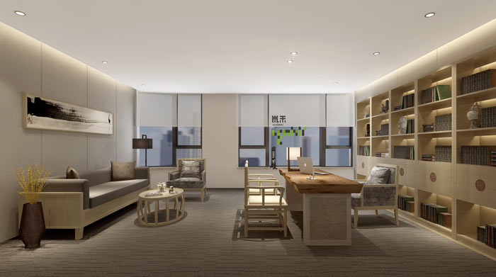 騰訊大浙網總經理辦公室裝修設計案例效果圖