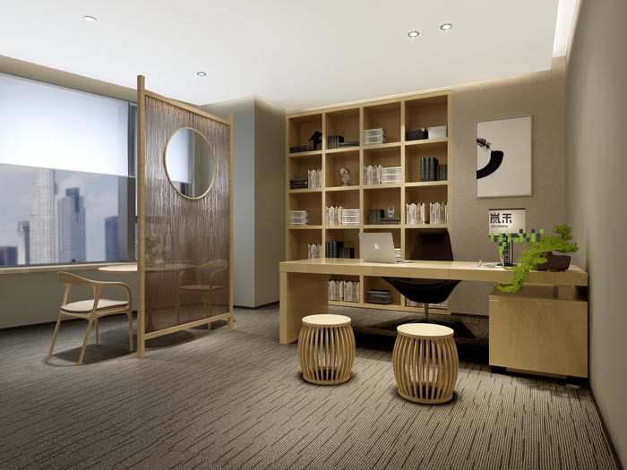 騰訊大浙網副總經理辦公室裝修設計案例效果圖