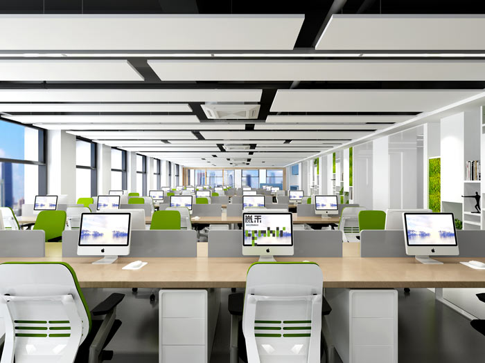 信息科技公司辦公室辦公區(qū)裝修設(shè)計(jì)效果圖