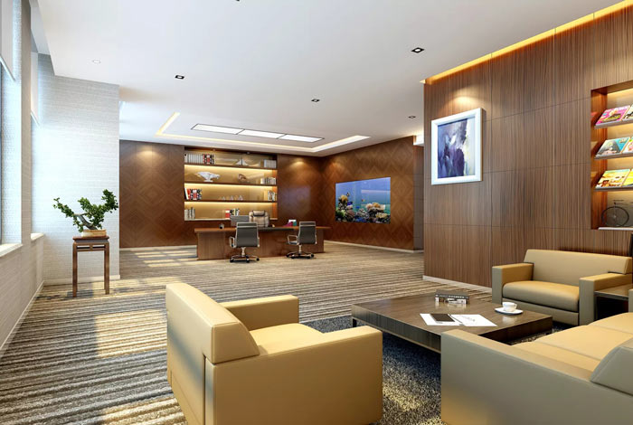 銀行寫字樓行長辦公室裝修設(shè)計效果圖