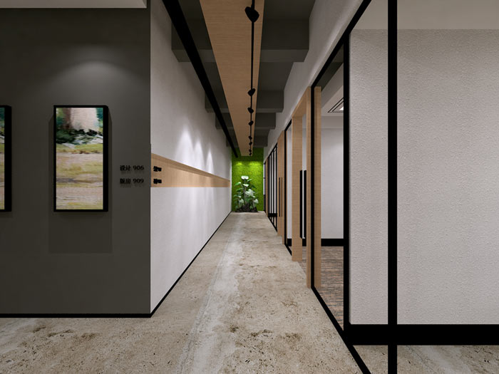 童裝公司辦公室過道裝修設(shè)計(jì)效果圖