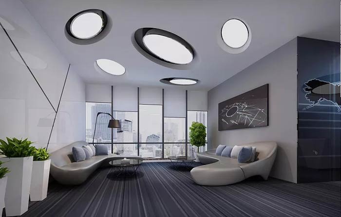 光電科技公司辦公室接待區(qū)裝修設(shè)計(jì)效果圖