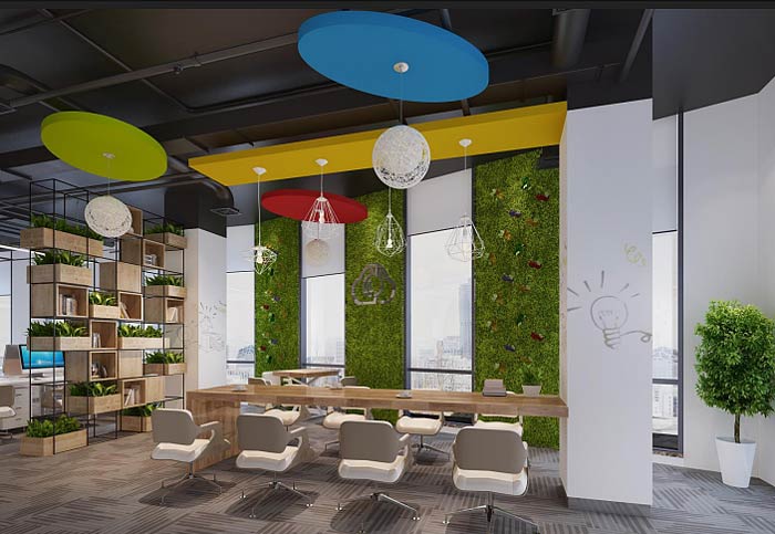 光電科技公司辦公室休閑區(qū)裝修設(shè)計(jì)效果圖