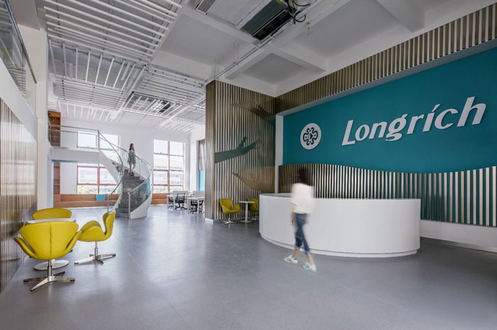 生物科技公司辦公室前臺(tái)接待裝修設(shè)計(jì)效果圖