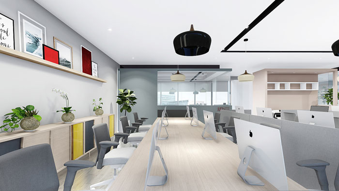 金融公司辦公室辦公區(qū)裝修設計效果圖