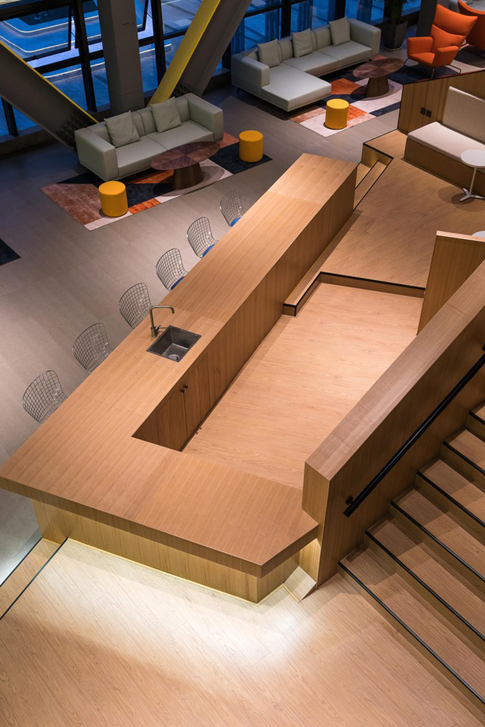 創(chuàng)客辦公吧臺俯視裝修設(shè)計效果圖