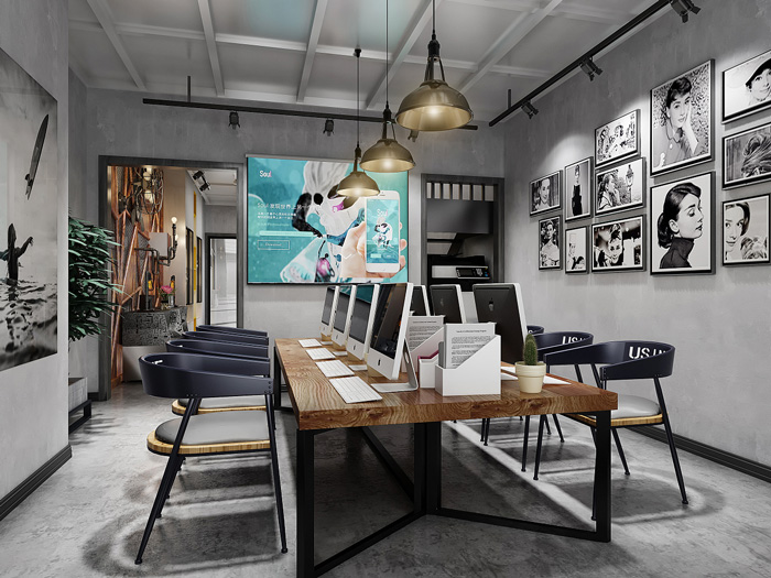 120平方工業(yè)風(fēng)辦公室辦公區(qū)裝修設(shè)計(jì)效果圖