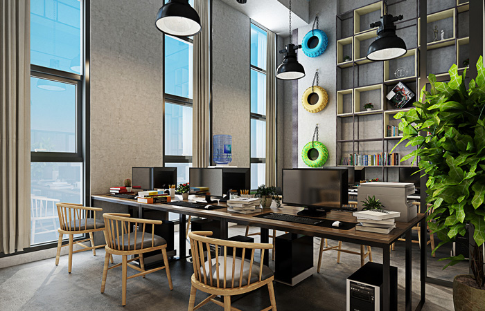工業(yè)辦公室辦公區(qū)裝修設(shè)計(jì)效果圖
