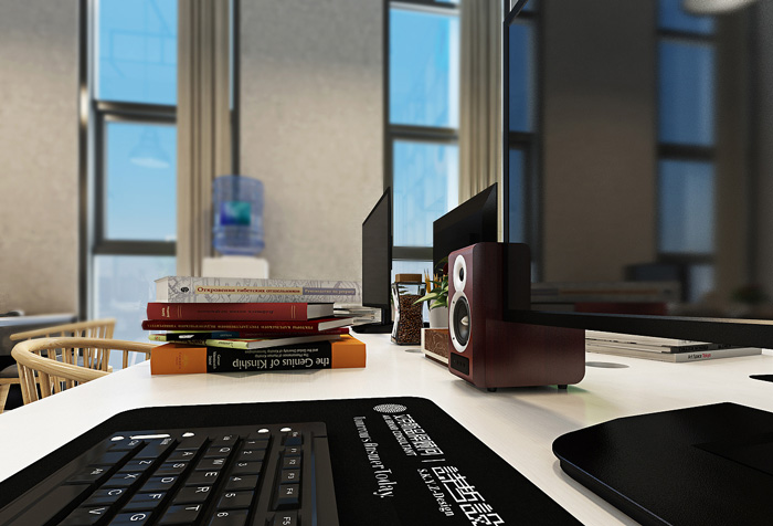 工業(yè)辦公室辦公桌裝修設(shè)計(jì)效果圖