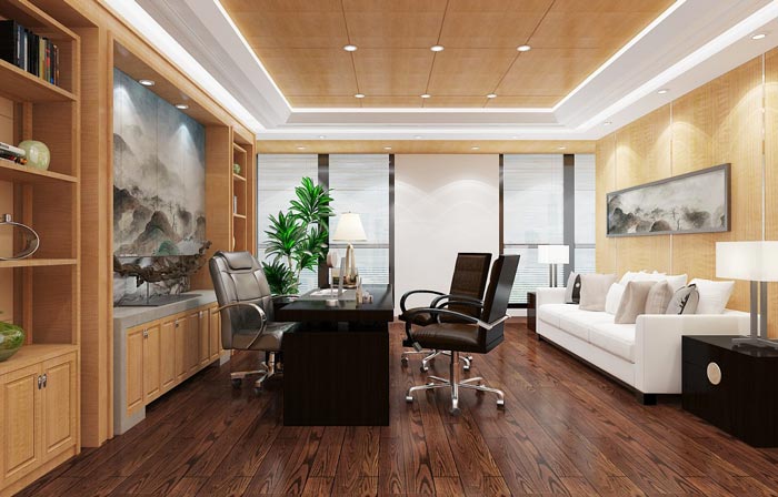 金融租賃公司總經(jīng)理辦公室裝潢裝飾設(shè)計(jì)效果圖