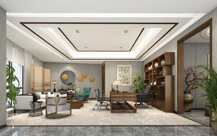 集團(tuán)公司總經(jīng)理辦公室裝飾設(shè)計(jì)效果圖