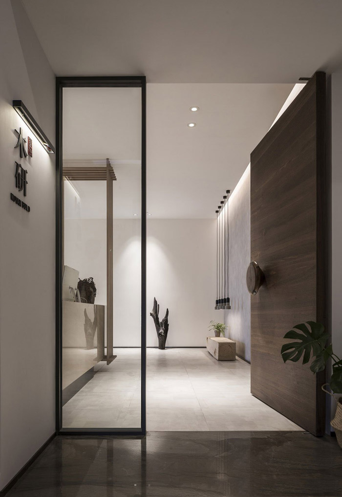 新中式辦公室進門區(qū)設計效果圖