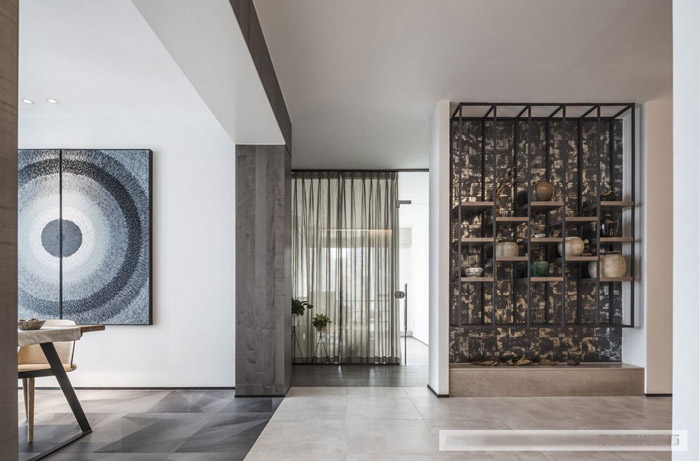 新中式辦公室動線設計效果圖