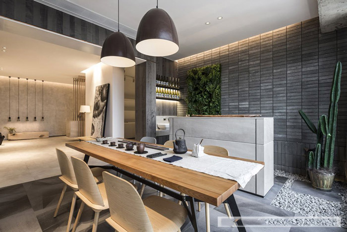 新中式辦公室飲茶區(qū)設計效果圖