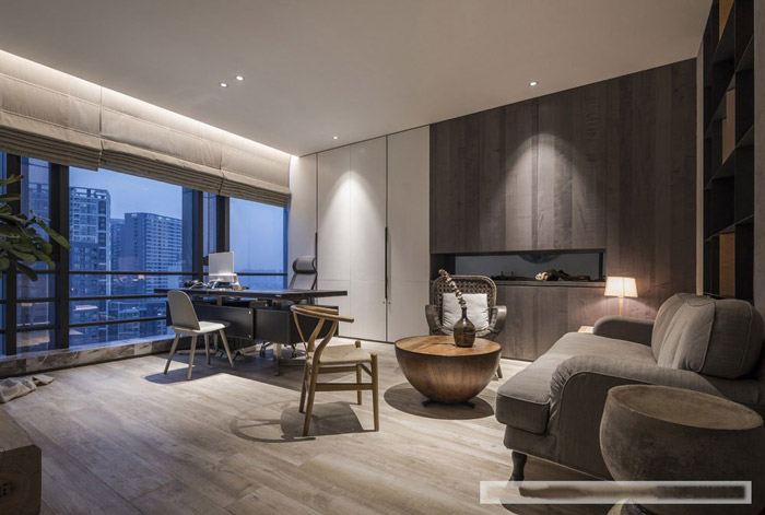 新中式總經理辦公室設計效果圖