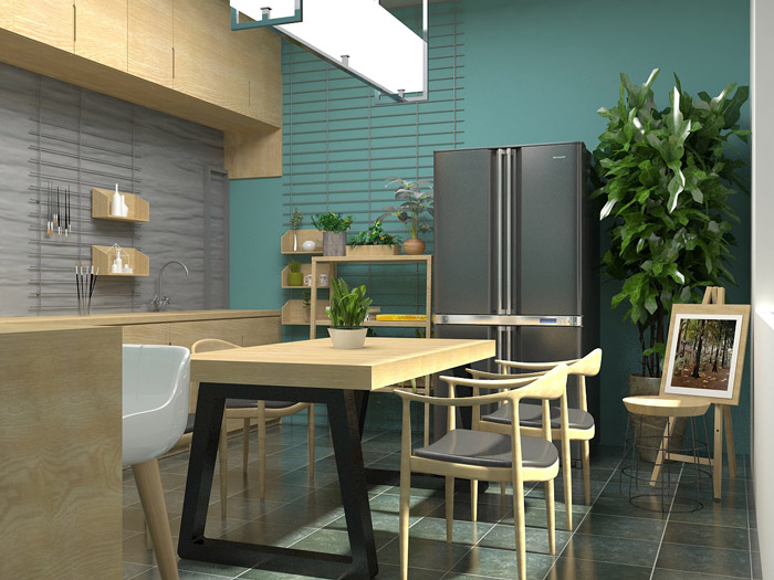 廠房辦公室茶水間設計效果圖