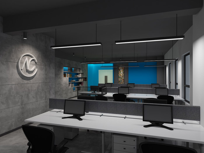 科技辦公室辦公區(qū)裝修設(shè)計(jì)效果圖