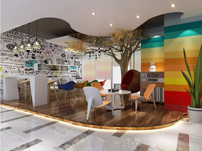 電商科技公司接待區(qū)裝修設計效果圖