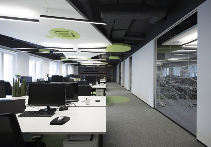 電子科技辦公室辦公區(qū)裝修設計效果圖