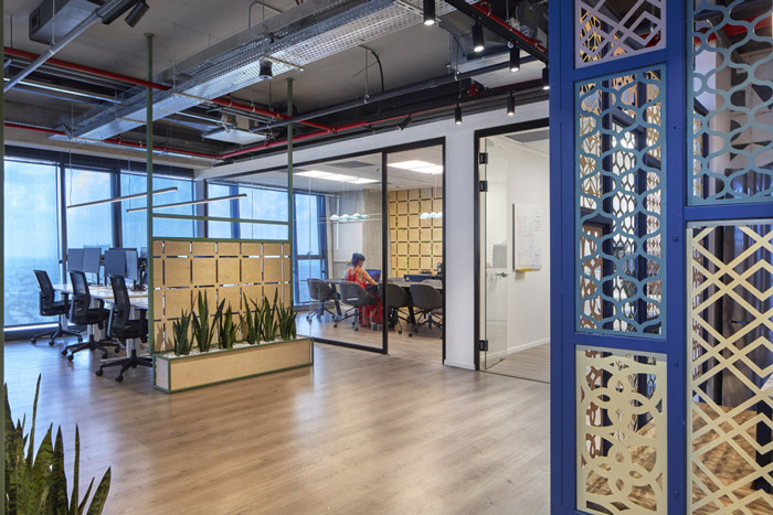 營養(yǎng)科技公司辦公室過道設(shè)計效果圖