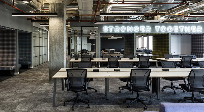 金融科技公司辦公區(qū)設計效果圖