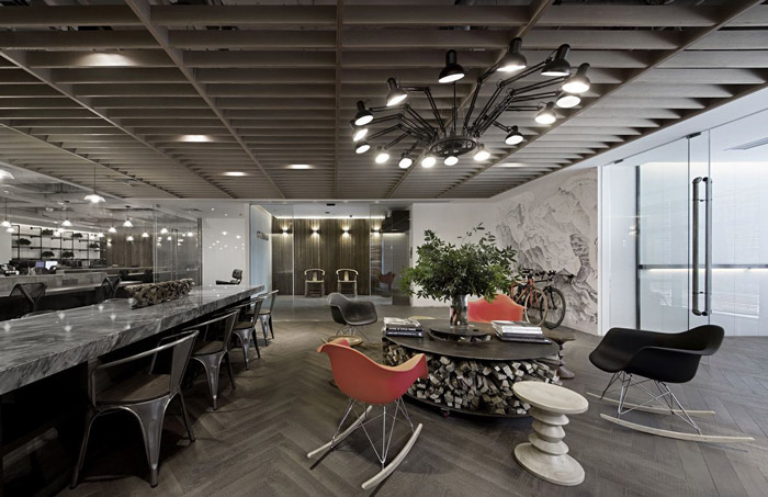 科技辦公空間接待區(qū)裝修設(shè)計(jì)效果圖