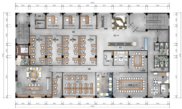 工廠辦公室設計裝修平面圖