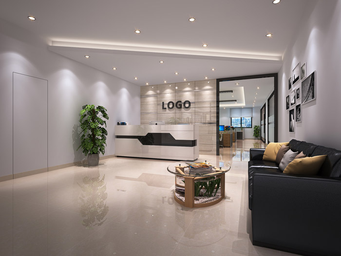 小型中式辦公室前臺設(shè)計效果圖