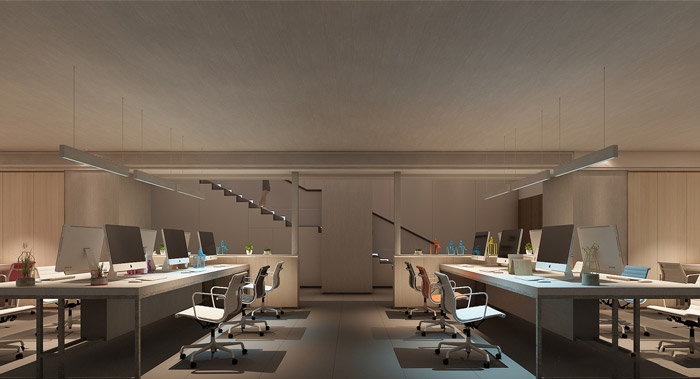 新中式辦公室辦公區(qū)設(shè)計(jì)效果圖