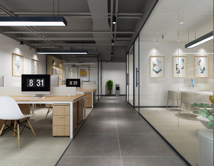 北歐風(fēng)格辦公室辦公區(qū)設(shè)計(jì)效果圖