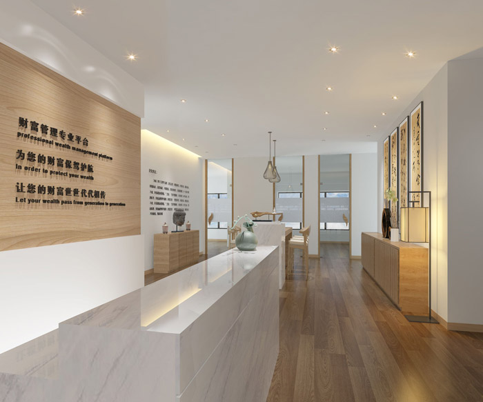 財(cái)富管理公司入口裝修設(shè)計(jì)效果圖