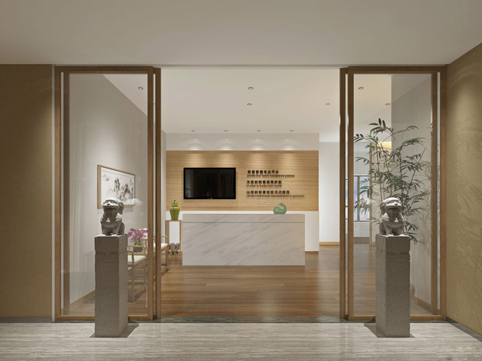 財(cái)富管理公司前臺(tái)裝修設(shè)計(jì)效果圖