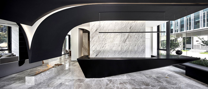 獨棟別墅辦公室前臺裝修設計效果圖