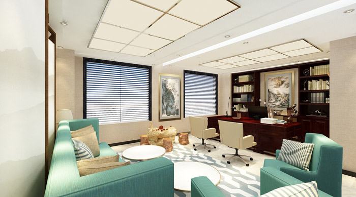 現(xiàn)代中式總經(jīng)理辦公室設計效果圖