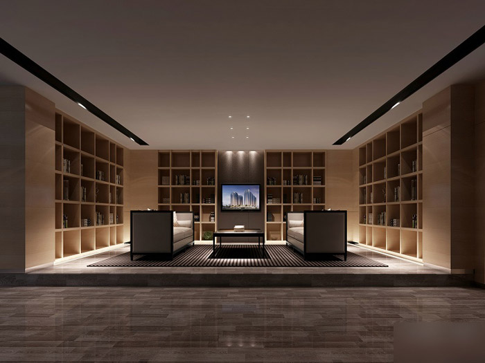 中式禪意辦公室接待區(qū)設(shè)計(jì)效果圖