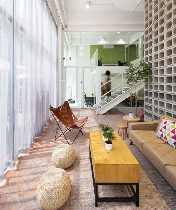 工廠改造辦公室接待區(qū)設計效果圖