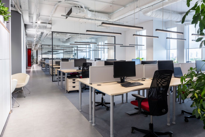 納維亞風(fēng)格辦公室辦公區(qū)裝修效果圖