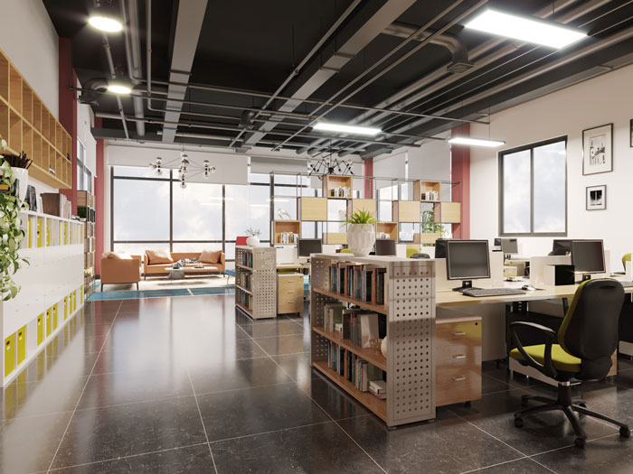 正方形辦公室過道裝修效果圖