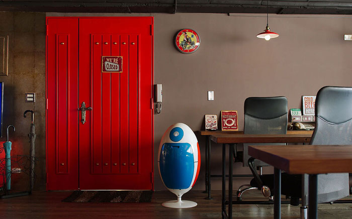 復(fù)古辦公室進門區(qū)裝飾設(shè)計效果圖