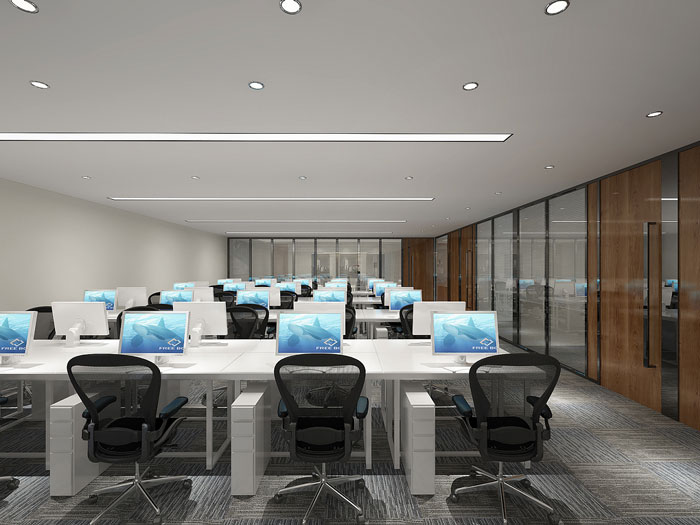 金融公司辦公室辦公區(qū)裝潢效果圖