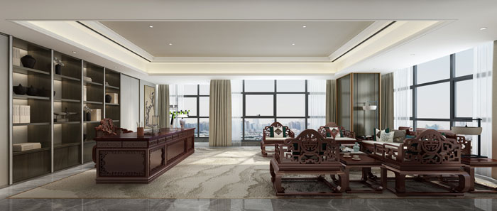 杭州控股公司總經(jīng)理辦公室裝修設(shè)計(jì)效果圖