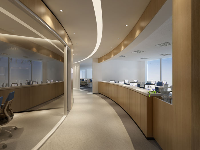 杭州過濾器材公司辦公室走廊裝修效果圖