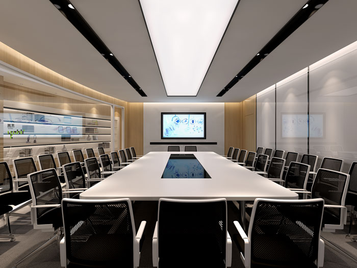杭州過濾器材公司辦公室會議室裝修效果圖