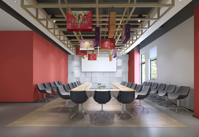 杭州食品公司辦公室大會議室裝修設(shè)計效果圖