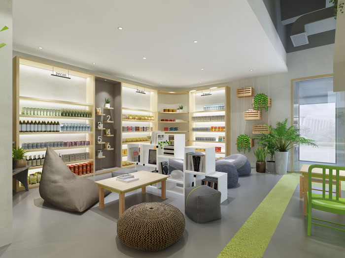 杭州食品公司辦公室展區(qū)裝修設(shè)計效果圖