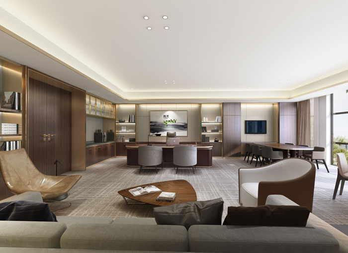 杭州食品公司總經(jīng)理辦公室裝修設(shè)計效果圖